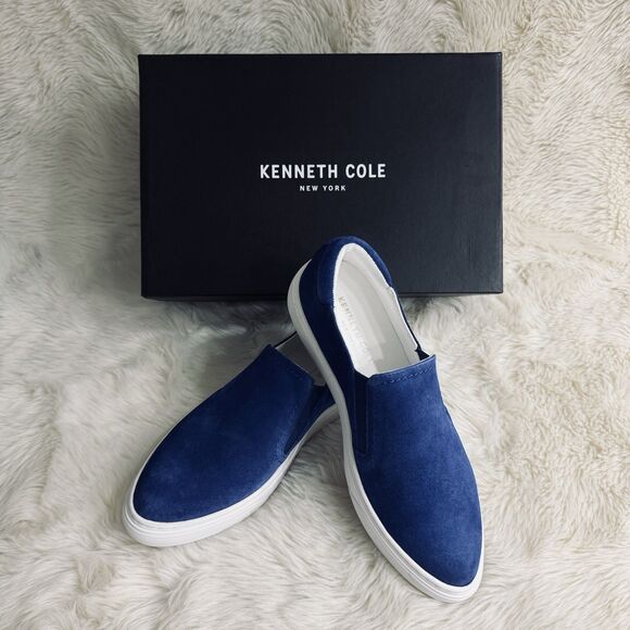 Kenneth Cole Mara Casual Shoes Slip On Sneakers 6 Colbalt Blue Suede Leather NIB - Picture 2 of 8
